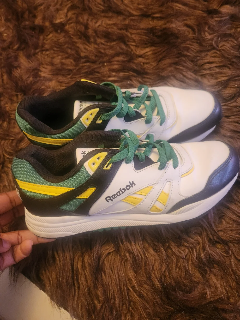 Reebok Women's White Green Yellow Sneakers